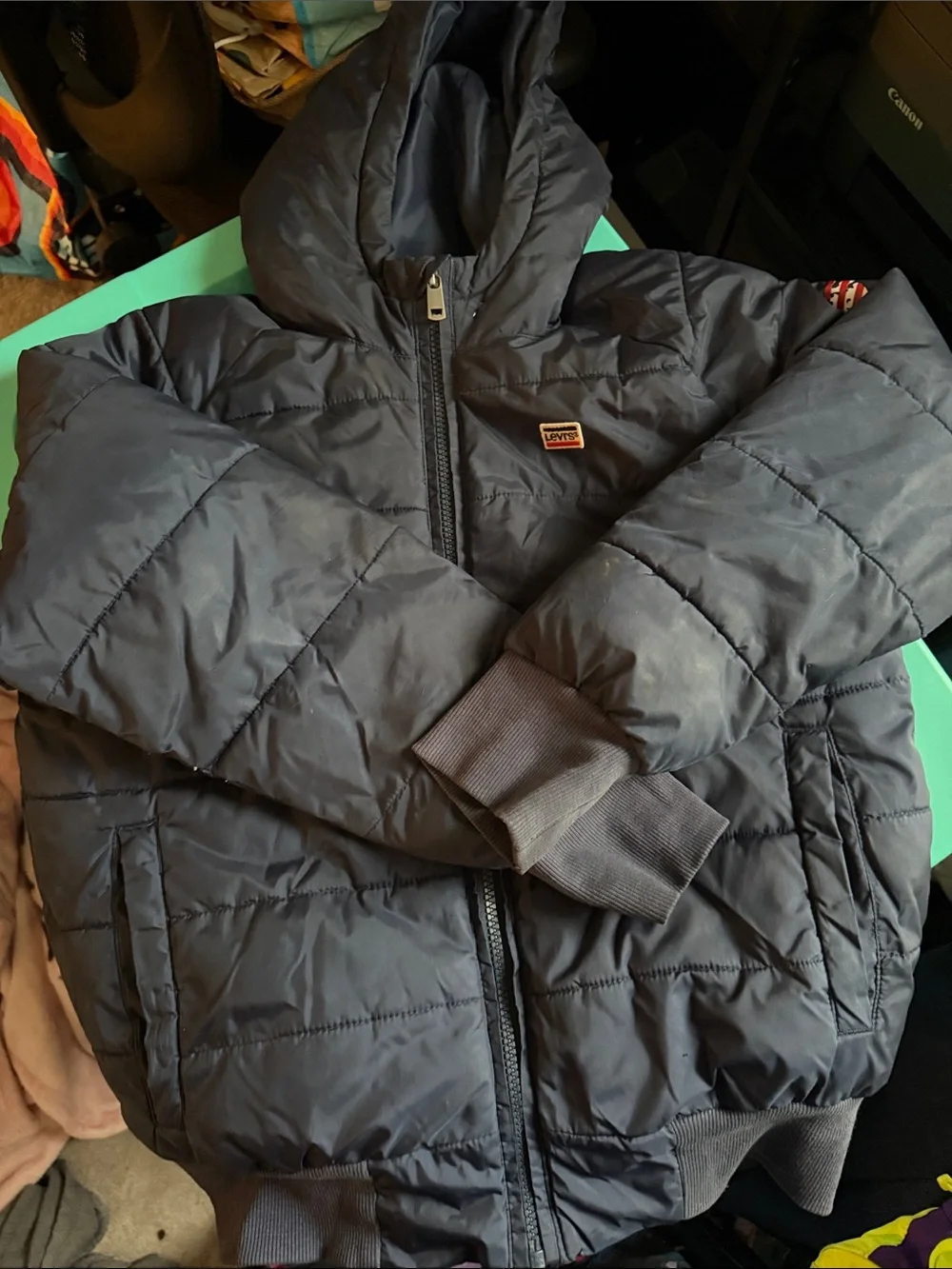 Levi's Kids Navy Hooded Puffer Coat